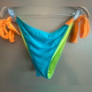Wild Fable women’s string bikini bottoms blue green orange